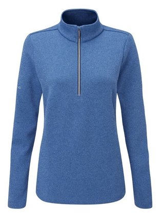 Ping Lyla half zip ribbed dámská fleecová mikina, tmavě modrá