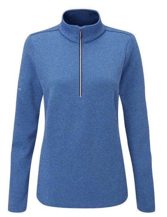 Ping Lyla half zip ribbed dámská fleecová mikina, tmavě modrá