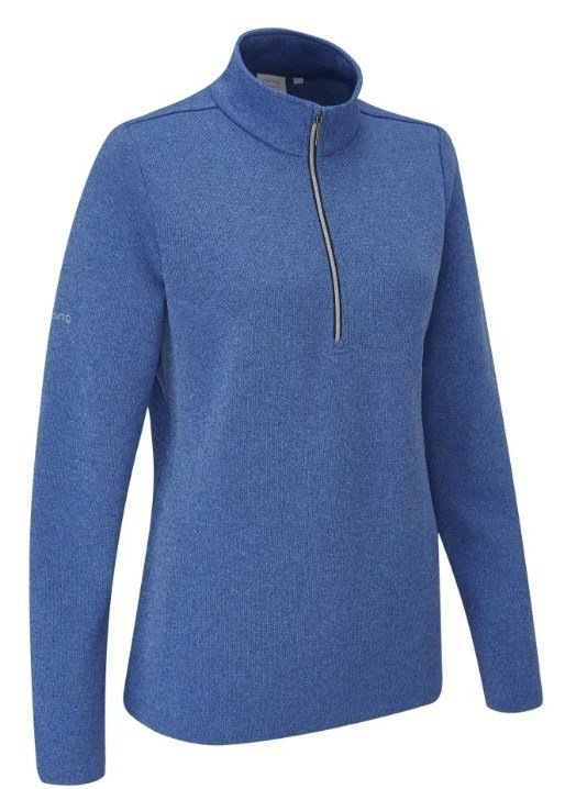 Ping Lyla half zip ribbed dámská fleecová mikina, tmavě modrá