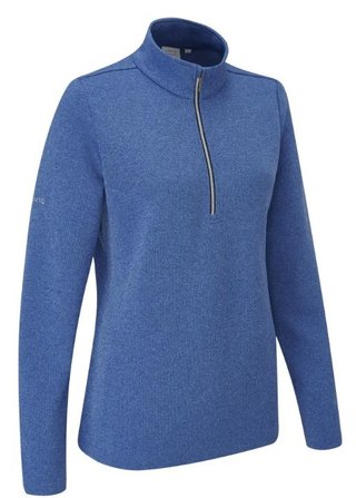 Ping Lyla half zip ribbed dámská fleecová mikina, tmavě modrá