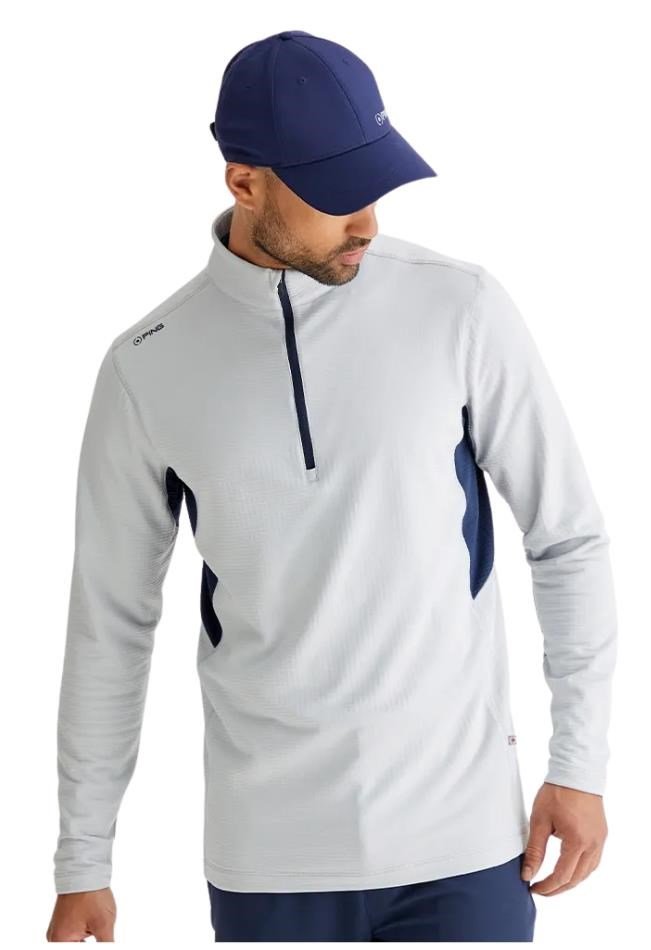 Ping Rhodri Half Zip Fleece pánská mikina, šedo/tmavě modrá