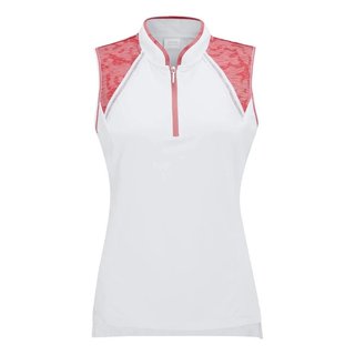 Ping Nala Colour Block Sleeveless dámské polo bez rukávů,bílo/meruňkové