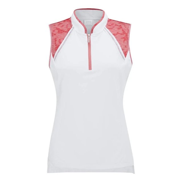 Ping Nala Colour Block Sleeveless dámské polo bez rukávů,bílo/meruňkové