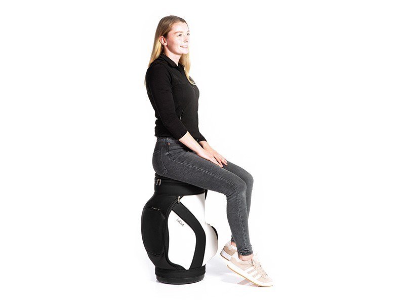 Jucad stool with cooler stolička s chladicím boxem na nápoje, černo/bílá