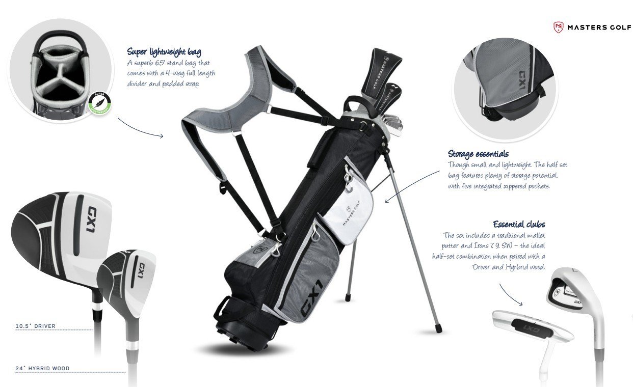 Masters GX1 Gts pánský golfový půlset, grafit