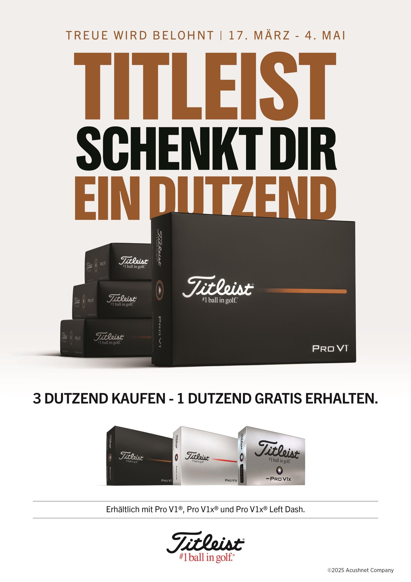Titleist Pro V1 Loyalty: 3+1 s individuálním potiskem