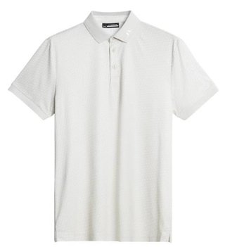 J.Lindeberg Tour Tech Print pánské polo, shadow bridge moonbeam