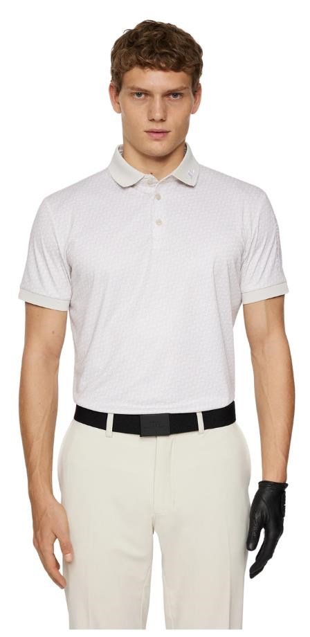 J.Lindeberg Tour Tech Print pánské polo, shadow bridge moonbeam
