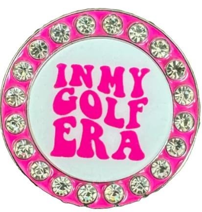 Magnetické golfové markovátko s krystaly - Golf Era růžový