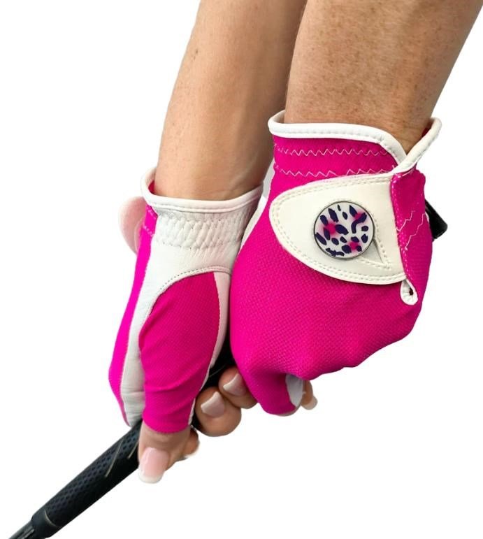 Best of Golf America Half Finger dámská golfová rukavice, růžová