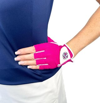 Best of Golf America Half Finger dámská golfová rukavice, růžová