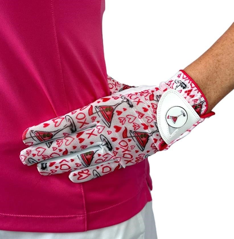Best of Golf America XOXO dámská golfová rukavice, bílo/růžová