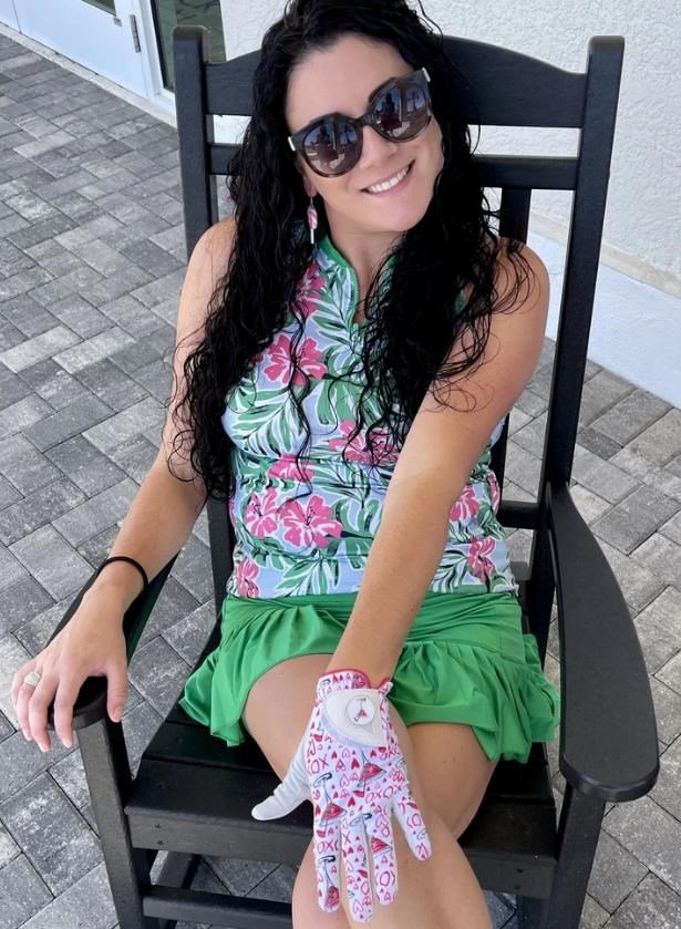 Best of Golf America XOXO dámská golfová rukavice, bílo/růžová