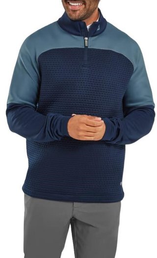 FootJoy ThermoSeries Jacquard Midlayer pánská mikina, navy slate