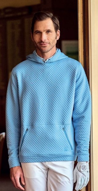 FootJoy Textured Knit Hoodie pánská mikina, modrá