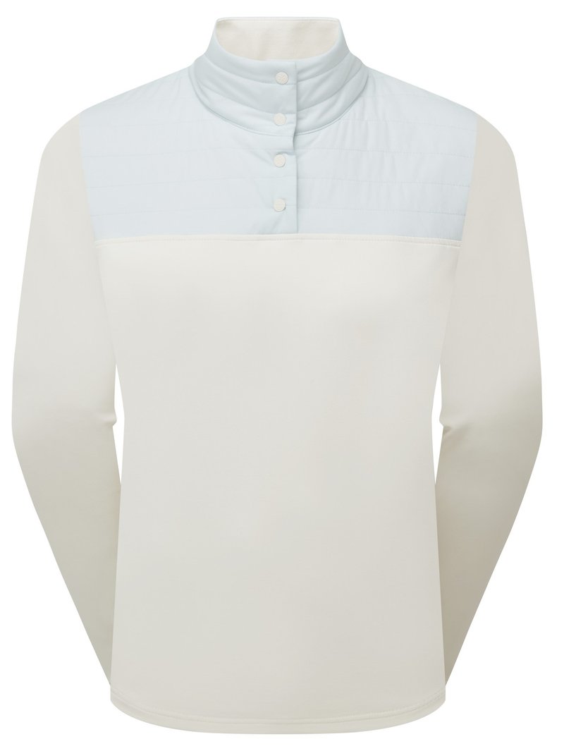 FootJoy ThermoSeries Hybrid Popover dámská mikina, off white/ice blue