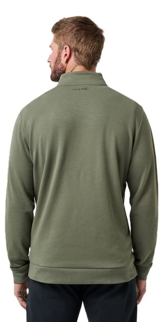 Travis Mathew Cloud Quarter Zip 2.0 pánská fleecová mikina, olivová