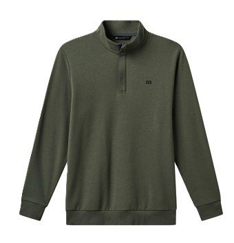 Travis Mathew Cloud Quarter Zip 2.0 pánská fleecová mikina, olivová