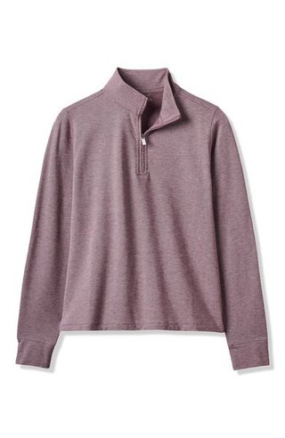 Travis Mathew Featherweightt Active zip long sleeve dámské polo, heather damson