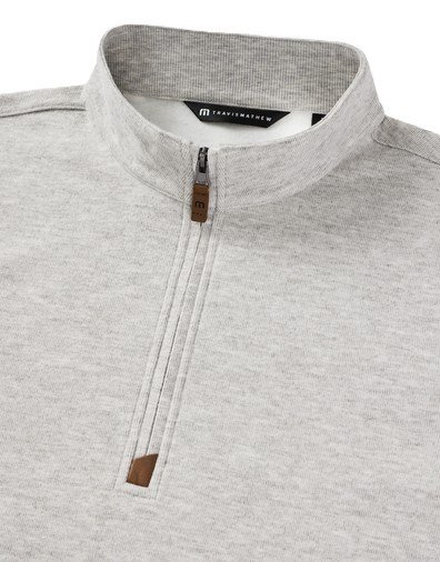 Travis Mathew Cloud 1/4 zip pánský svetr, šedý