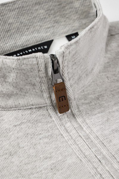 Travis Mathew Cloud 1/4 zip pánský svetr, šedý