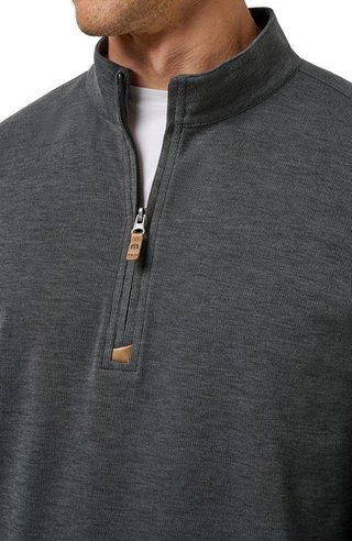 Travis Mathew Cloud 1/4 zip pánský svetr, černý