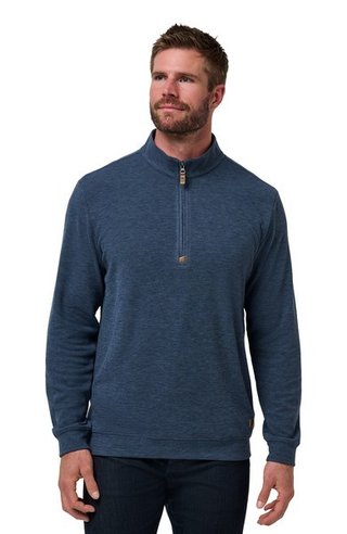 Travis Mathew Cloud 1/4 zip pánský svetr, tmavě modrý