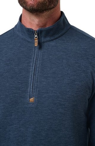 Travis Mathew Cloud 1/4 zip pánský svetr, tmavě modrý