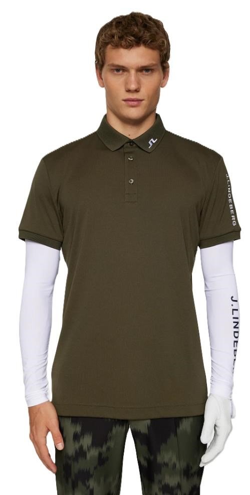 J.Lindeberg Tour Tech pánské polo, forest green