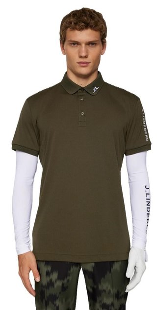 J.Lindeberg Tour Tech pánské polo, forest green
