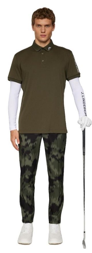 J.Lindeberg Tour Tech pánské polo, forest green
