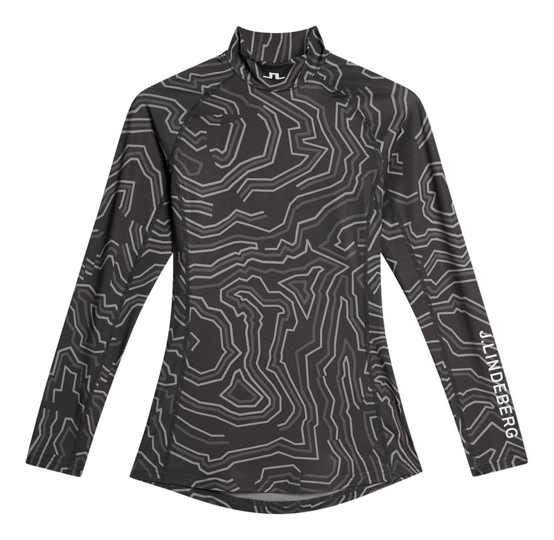 J.Lindeberg Ella Print Compression dámské tričko, asphalt