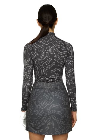 J.Lindeberg Ella Print Compression dámské tričko, asphalt