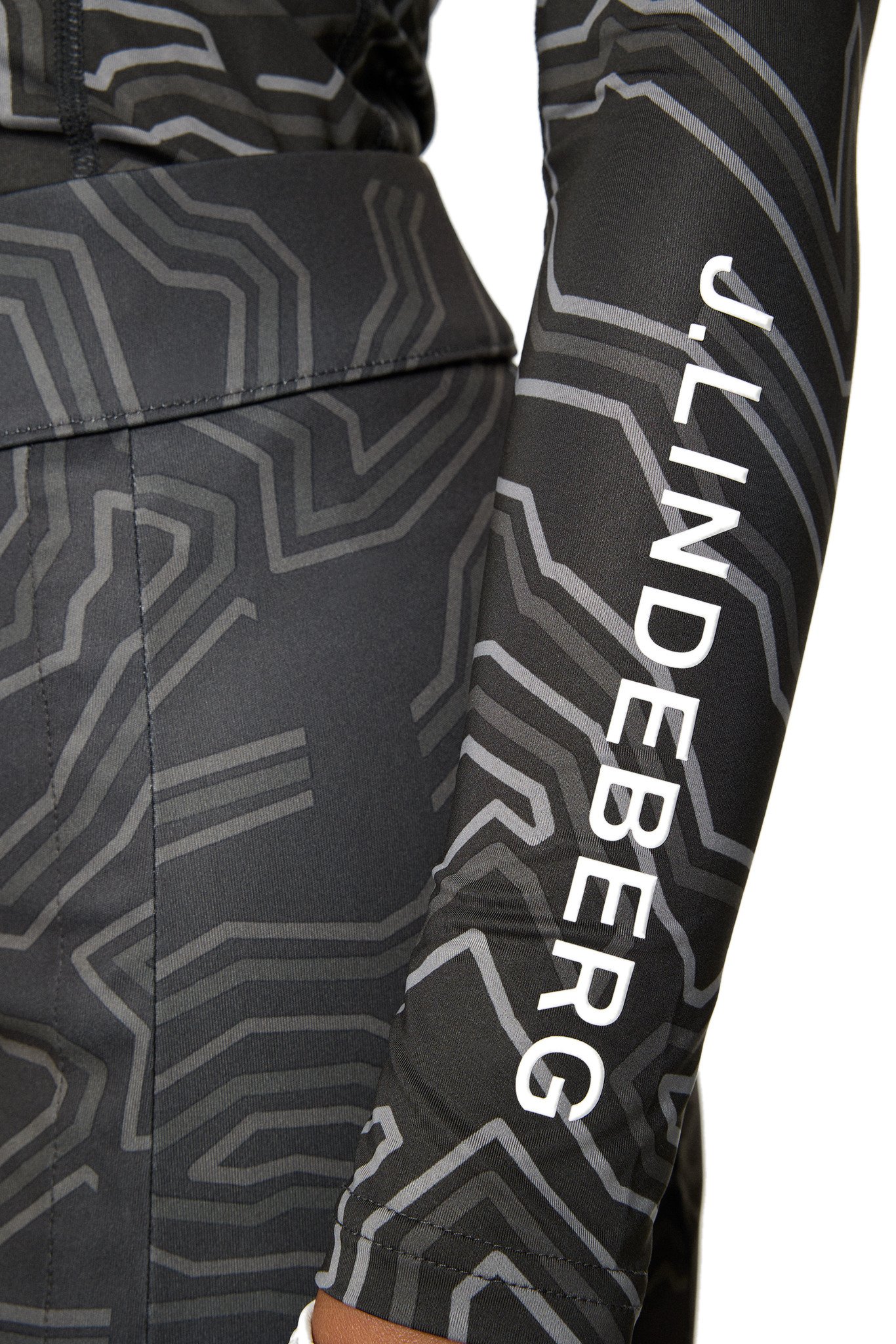 J.Lindeberg Ella Print Compression dámské tričko, asphalt