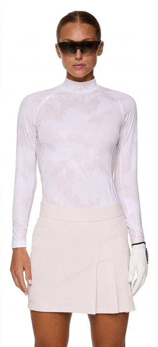 J.Lindeberg Ella Print Compression dámské tričko, warp gray lilac