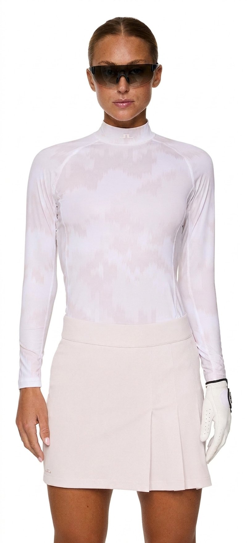 J.Lindeberg Ella Print Compression dámské tričko, warp gray lilac