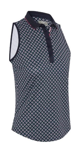 Callaway Mini Geo Floral Sleeveless dámské polo, tmavě modré
