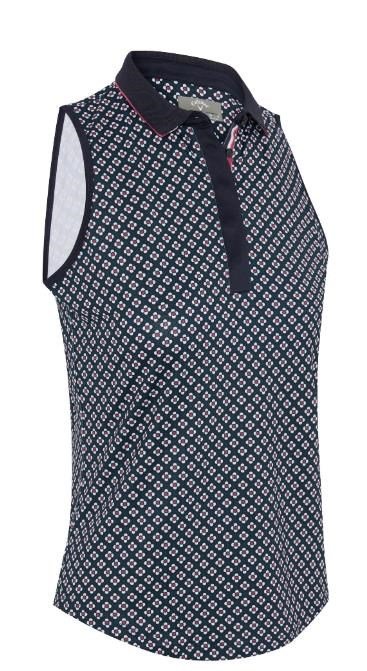 Callaway Mini Geo Floral Sleeveless dámské polo, tmavě modré