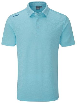 PING Geo Camo pánské polo, crystal blue