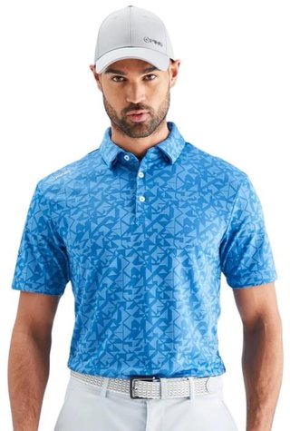 PING Geo Camo pánské polo, tidal blue