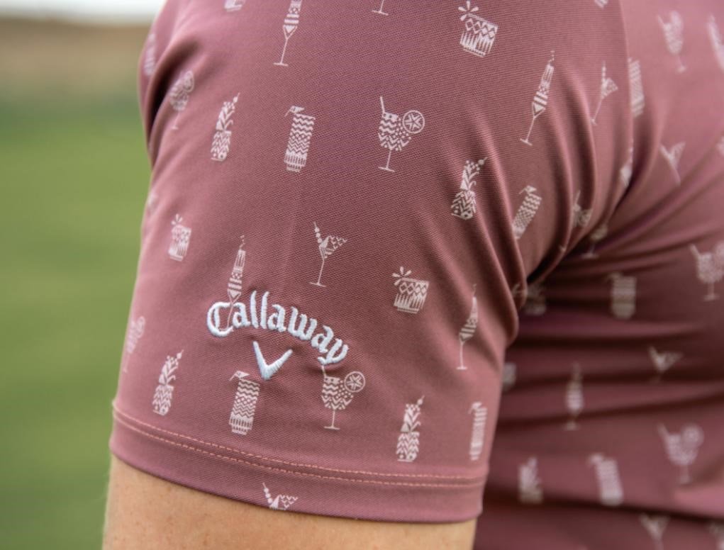Callaway Geo Cocktail Print pánské polo, mesa rose