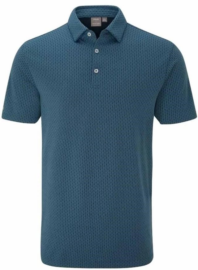 PING Geo Camo pánské polo, blue fusion multi