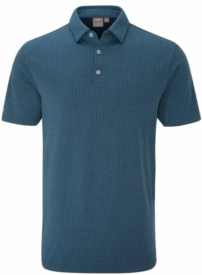 PING Geo Camo pánské polo, blue fusion multi