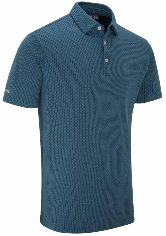 PING Geo Camo pánské polo, blue fusion multi