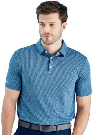 PING Geo Camo pánské polo, blue fusion multi