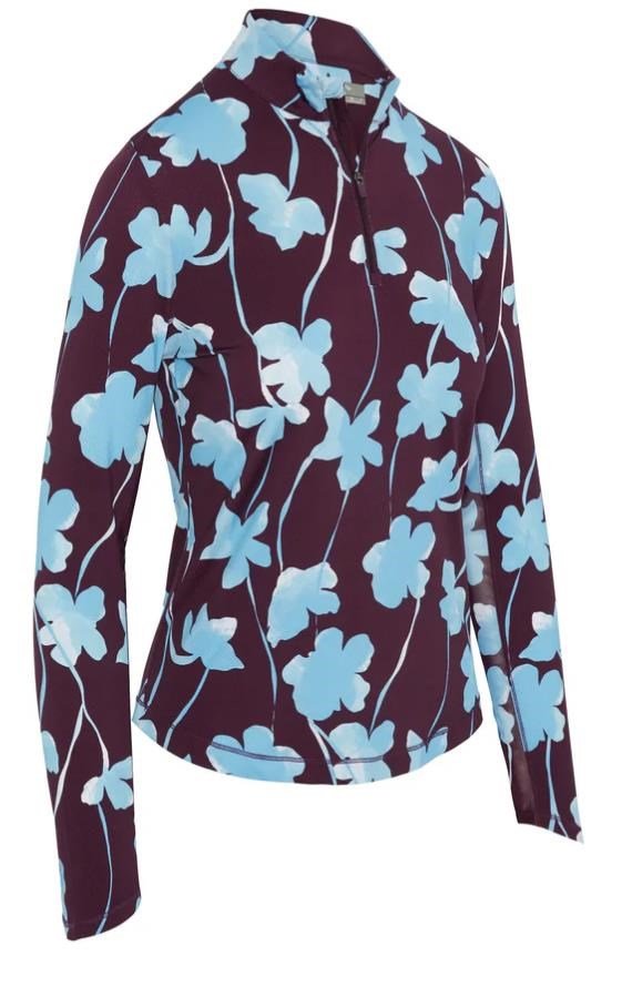 Callaway Stemmed Floral Sun Protection dámský top, potent purple