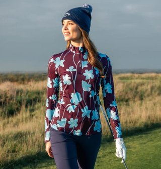 Callaway Stemmed Floral Sun Protection dámský top, potent purple