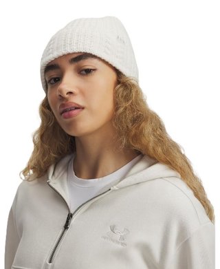 Under Armour Halftime Cable Knit dámská zimní čepice, stone/khaki base
