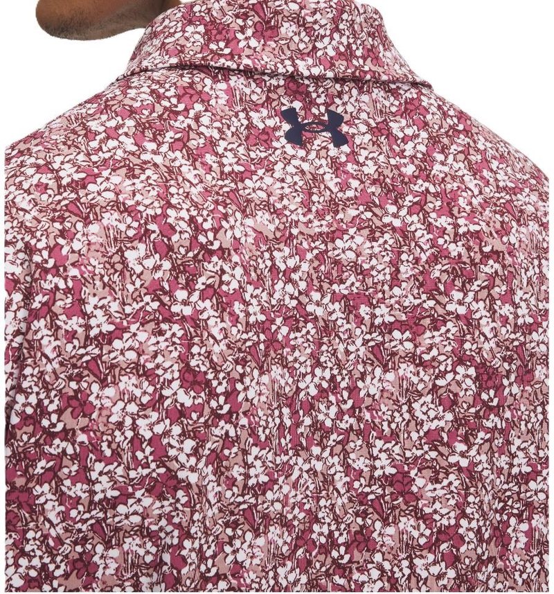 Under Armour Playoff 3.0 Printed pánské polo, tourmaline pink/dark maroon/midnight navy