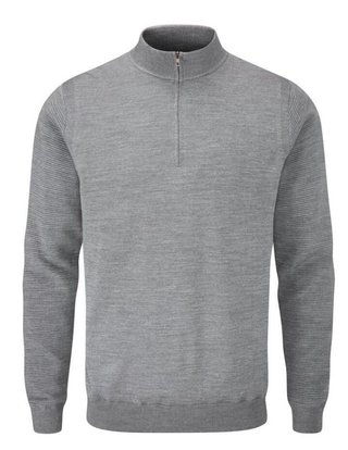 Ping Croy Lined Half Zip pánský svetr, french grey marl